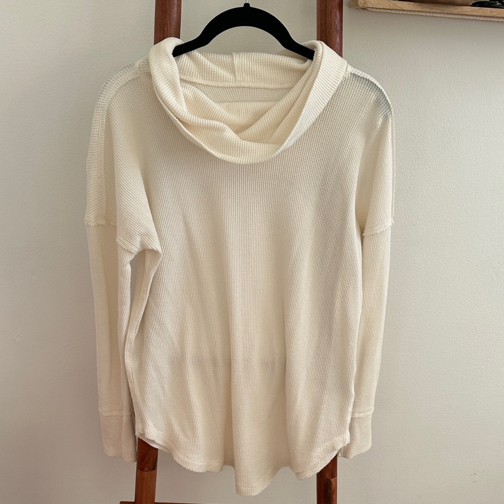 Anthropologie Maeve waffle knit long sleeve top
